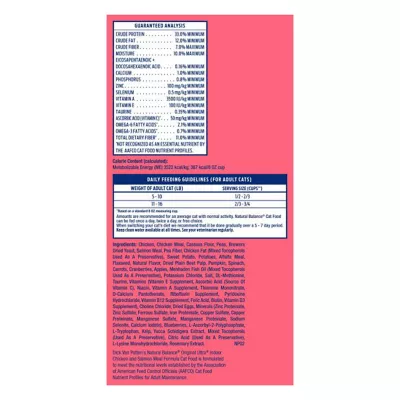 Product Natural Balance Original Ultra Indoor Adult Cat Dry Food - Chicken & Salmon