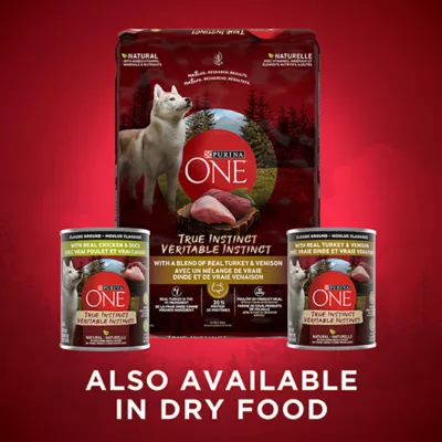 Product Purina ONE True Instinct Classic Ground Wet Dog Food - Turkey & Venison Variety Pack, 368 g x 6