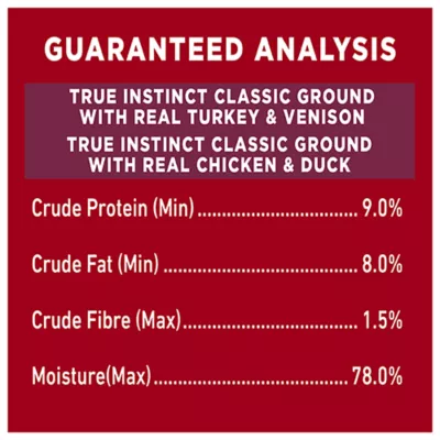 Product Purina ONE True Instinct Classic Ground Wet Dog Food - Turkey & Venison Variety Pack, 368 g x 6