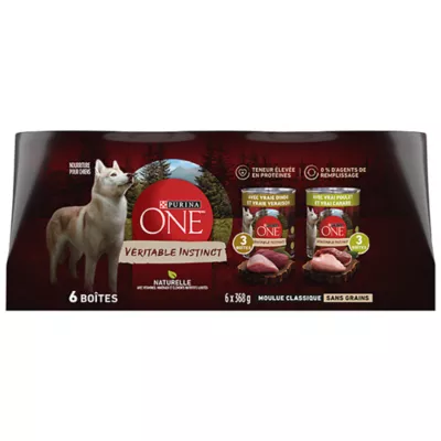 Product Purina ONE True Instinct Classic Ground Wet Dog Food - Turkey & Venison Variety Pack, 368 g x 6