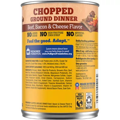 Product Pedigree Chopped Ground Dinner Adult Wet Dog Food - 22 Oz.