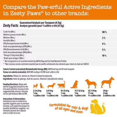 Product Zesty Paws All Life Stages Dog & Cat Alaskan Salmon Oil - Omega-3 Fatty Acids, Grain-Free