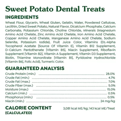 Product Greenies Large Natural Adult Dog Dental Treats - Sweet Potato