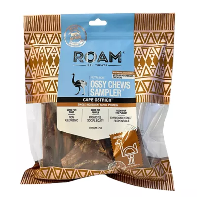 Product ROAM Exotic Ossy Chews Sampler Adult Dog Chew Treats - Ostrich