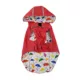 Product Hip Doggie Hooded Red & Umbrella Print Reversible Dog Raincoat