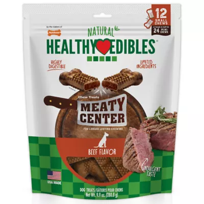 Product Nylabone Healthy Edibles® Meaty Center Adult Dog Chew Treats-Beef, Long Lasting
