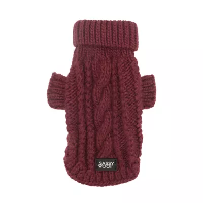 Product Sassy Woof Cable Knit Dog Sweater