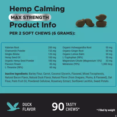 Product Pet Honesty Hemp Calming Max Strength Soft Chews