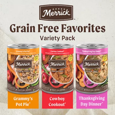 Product Merrick Grain Free Favorites Variety Pack Adult Wet Dog Food - Grammy's/Cowboy/Thanksgiving