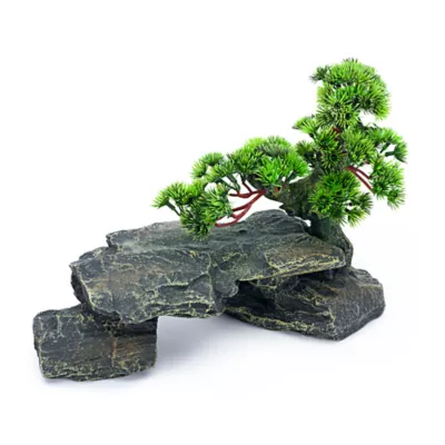 Product Penn-Plax Bonsai Tree On Rocks Aquarium Ornament - Large