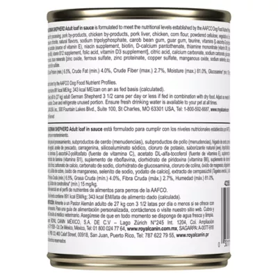 Product Royal Canin German Shepherd Large Breed Loaf in Sauce Adult Wet Dog Food - 13.5 Oz.