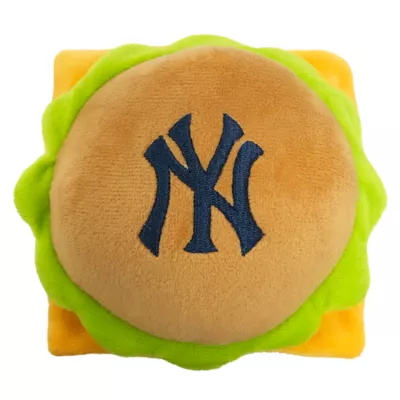 Product Pets First New York Yankees Plush Hamburger Dog Toy