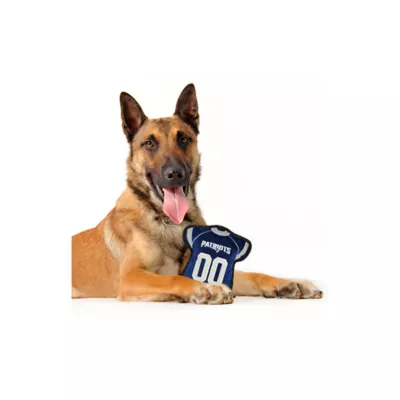 Product Pets First New England Patriots Jersey Tough Dog Toy
