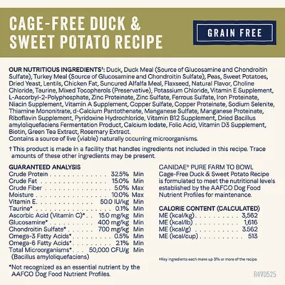Product Canidae Pure Adult Dry Dog Food - Grain Free, Duck & Sweet Potato
