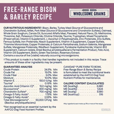 Product Canidae Pure Adult Dry Dog Food - Bison & Barley
