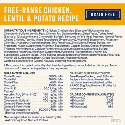 Product Canidae Pure Adult Dry Dog Food - Chicken, Lentil & Potato