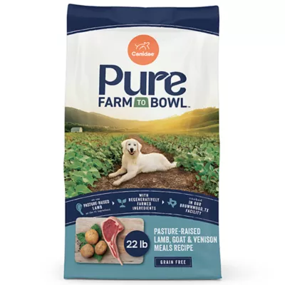 Product Canidae Pure Farm To Bowl Dog Food - Pasture-Raised Lamb and Goat & Venison Meals Recipe, 22 lbs