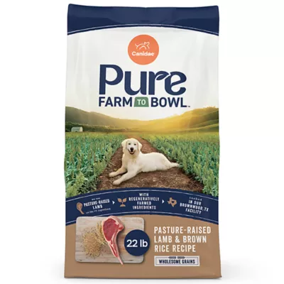 Product Canidae Pure Farm To Bowl Dog Food - Pasture-Raised Lamb & Brown Rice Recipe, 22 lbs.