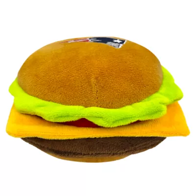 Product Pets First New England Patriots Plush Hamburger Dog Toy