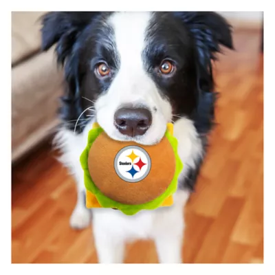 Product Pets First Pittsburgh Steelers Plush Hamburger Dog Toy