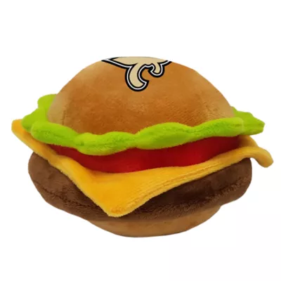 Product Pets First New Orleans Saints Plush Hamburger Dog Toy