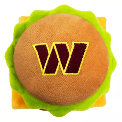 Product Pets First Washington Commanders Plush Hamburger Dog Toy