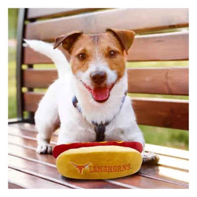 Product Pets First Texas Longhorns Plush Hot Dog Dog Toy