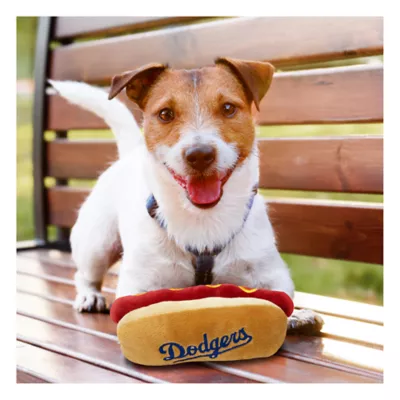 Product Pets First LA Dodgers Plush Hot Dog Dog Toy