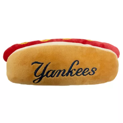 Product Pets First New York Yankees Plush Hot Dog Dog Toy