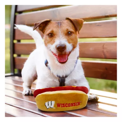 Product Pets First Wisconsin Badgers Plush Hot Dog Dog Toy