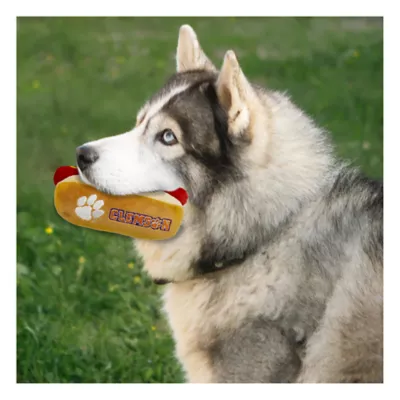 Product Pets First Clemson Tigers Plush Hot Dog Dog Toy