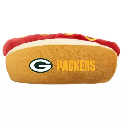 Product Pets First Green Bay Packers Plush Hot Dog Dog Toy