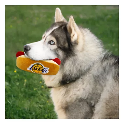 Product Pets First LA Lakers Plush Hot Dog Dog Toy