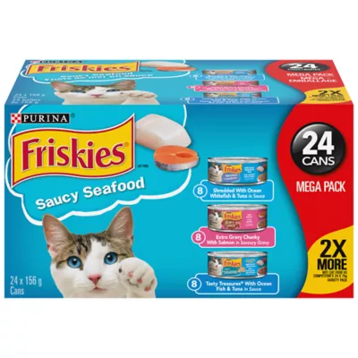 Product Friskies Wet Cat Food - Saucy Seafood Variety Pack, 156 g x 24 CT