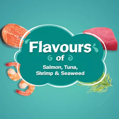 Product Friskies Dry Cat Food Seafood Sensations - Flavours of Salmon, Tuna, Shrimp & Seaweed, 1.42 kg
