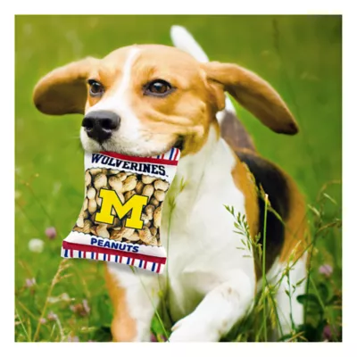 Product Pets First Michigan Wolverines Plush Peanut Bag Dog Toy