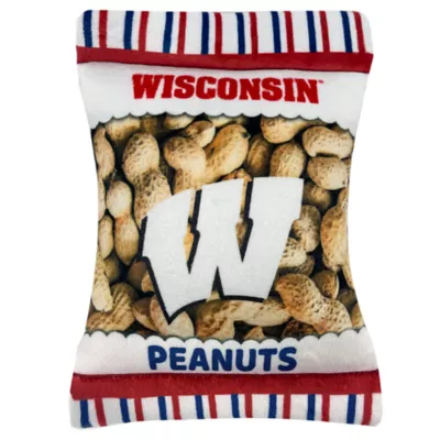 Product Pets First Wisconsin Badgers Plush Peanut Bag Dog Toy