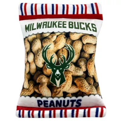 Product Pets First Milwaukee Bucks Plush Peanut Bag Dog Toy