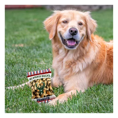 Product Pets First Milwaukee Bucks Plush Peanut Bag Dog Toy