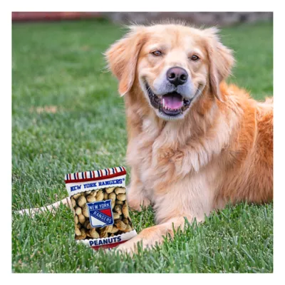 Product Pets First New York Rangers Plush Peanut Bag Dog Toy