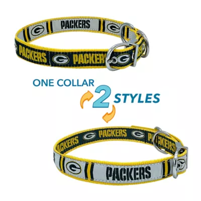 Product Pets First Green Bay Packers Reversible Dog Collar