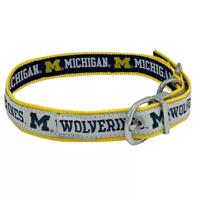 Product Pets First Michigan Wolverines Reversible Dog Collar
