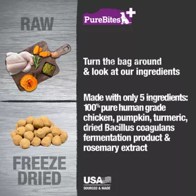 Product PureBites+ Freeze Dried Dog Treats - Gut & Digestion 3 Oz
