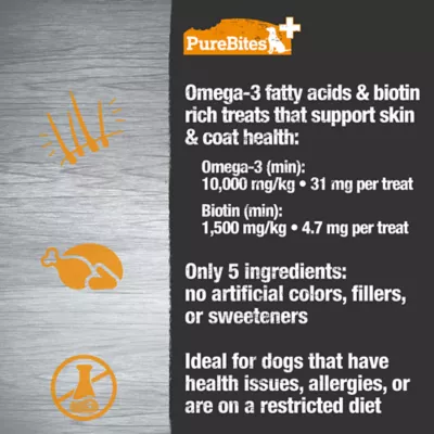 Product PureBites+ Freeze Dried Dog Treats - Skin & Coat 3 Oz