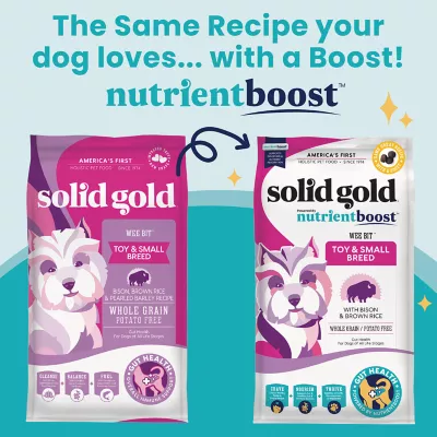 Product Solid Gold Nutrient Boost Wee Bit Toy & Small Breed Adult Dog Food - Bison