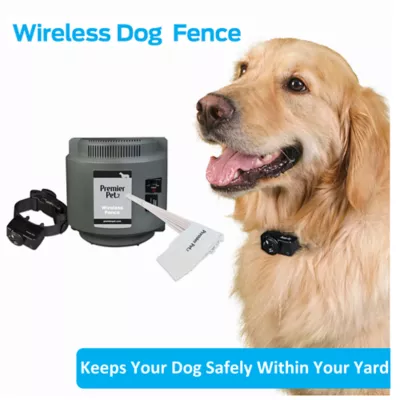 Product Premier Pet Wireless Fence System for Dogs - Adjustable - Up to 1/2 Acre Coverage - Portable