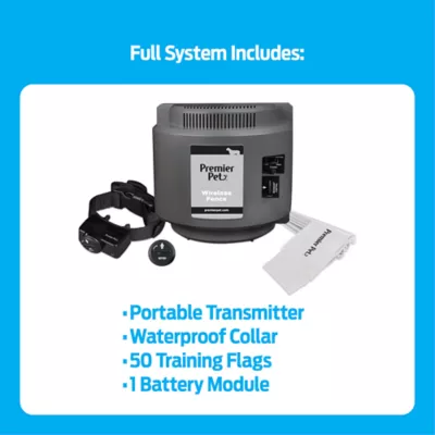 Product Premier Pet Wireless Fence System for Dogs - Adjustable - Up to 1/2 Acre Coverage - Portable