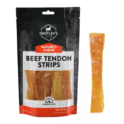Product Dentley's Natural Chews Beef Tendon Strips 6 Inch 8 OZ