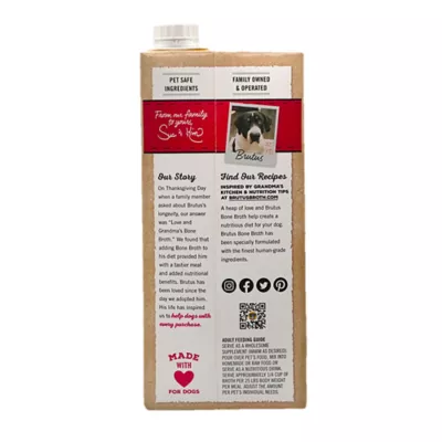 Product Brutus Bone Broth All Life Stage Dog Food Topper - 32 Oz., Pork