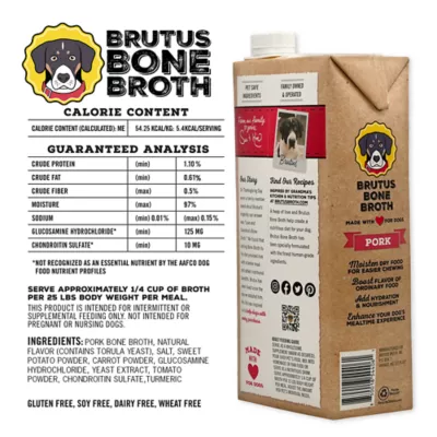 Product Brutus Bone Broth All Life Stage Dog Food Topper - 32 Oz., Pork